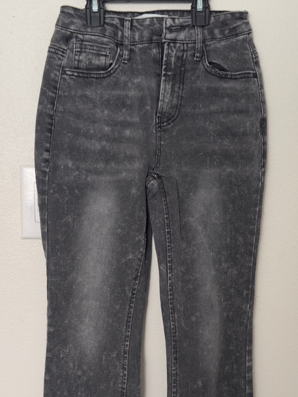 Women's Black Washed High-Rise Flare Jeans